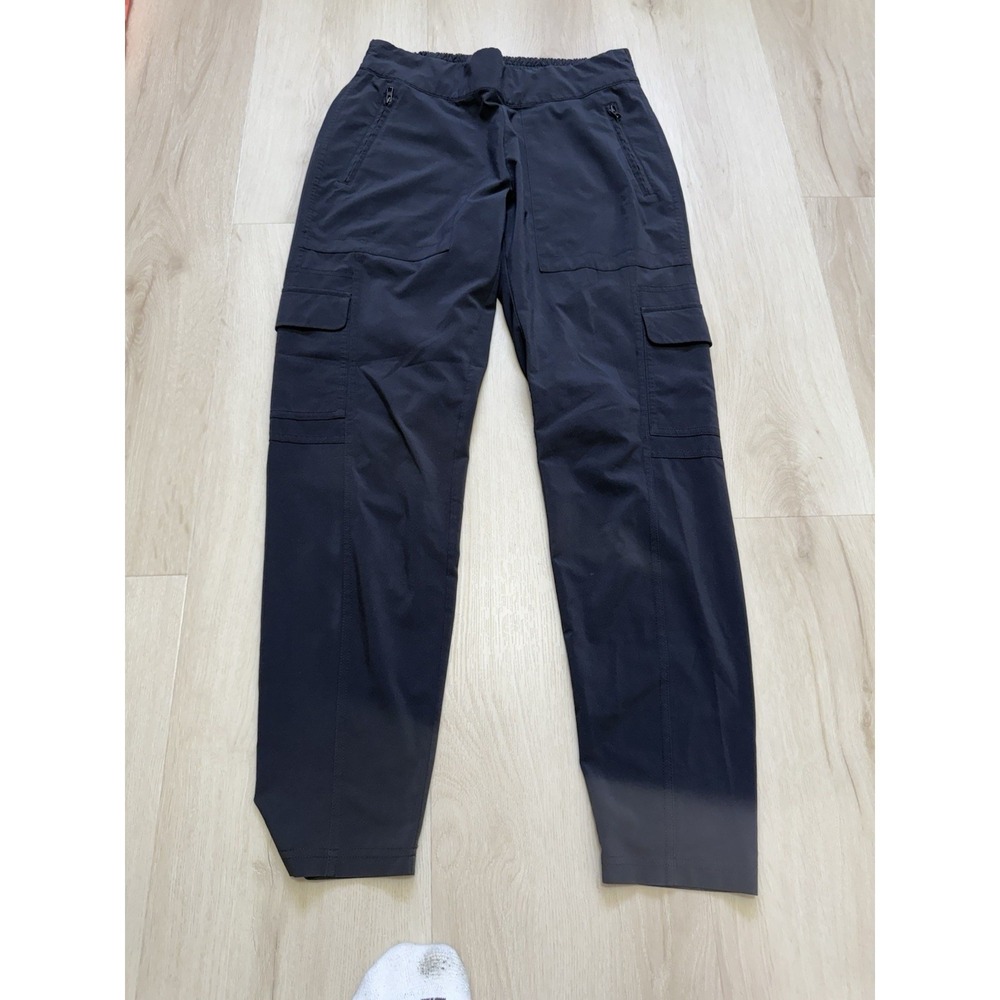 Athleta Cargo Jogger Pants Women's Size 4 Black Pull On Drawstring Pockets